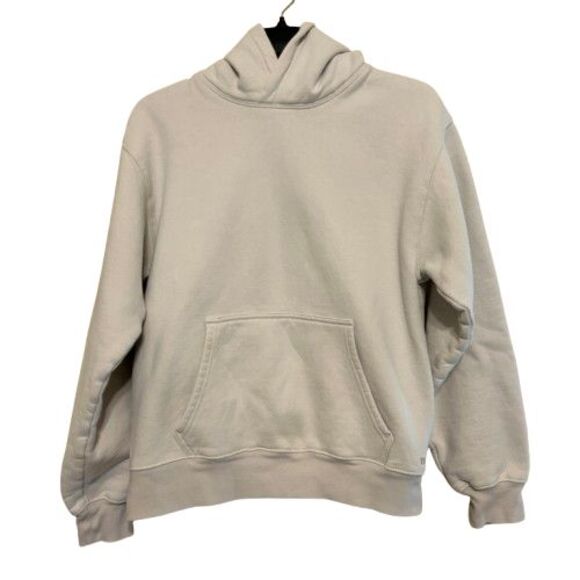 TNA Aritzia Cozy Fleece Perfect Fit Hoodie Sweatshirt Women Small Beige Pullover - Picture 1 of 7